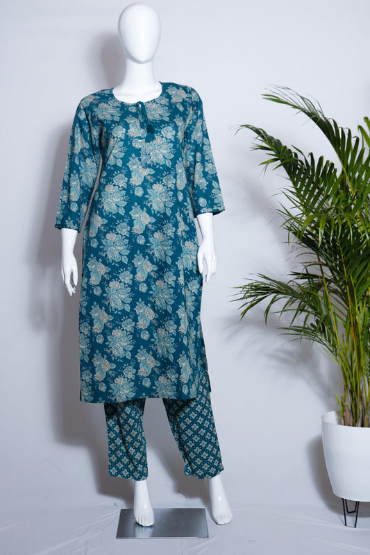 Cotton Green Top and Pant Set