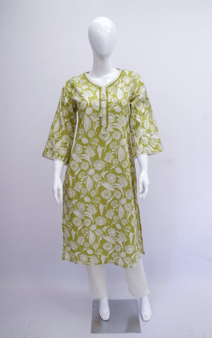 Cotton Green Top and Pant Set