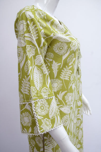 Cotton Green Top and Pant Set