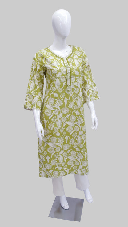 Cotton Green Top and Pant Set