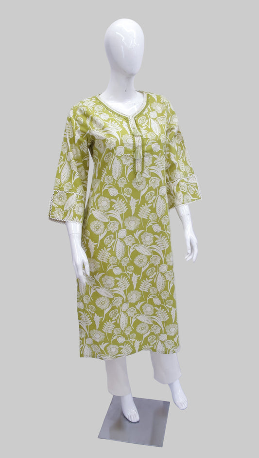 Cotton Green Top and Pant Set