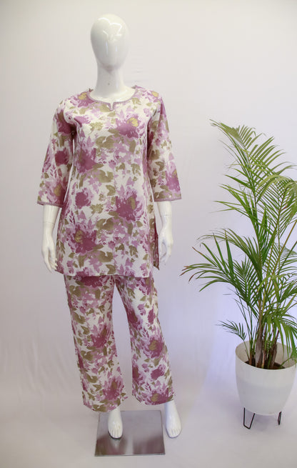 Cotton  Lavendar Co-Ord Set