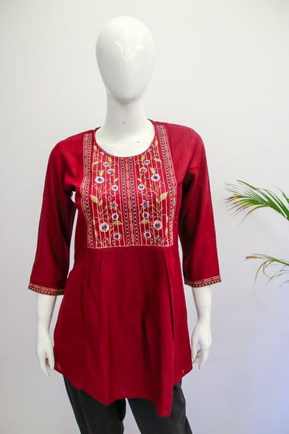 Cotton Maroon Tunic
