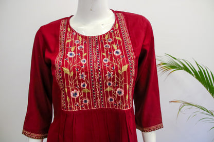 Cotton Maroon Tunic