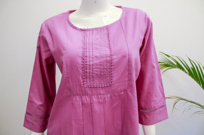 Cotton Pink Plain Short Top