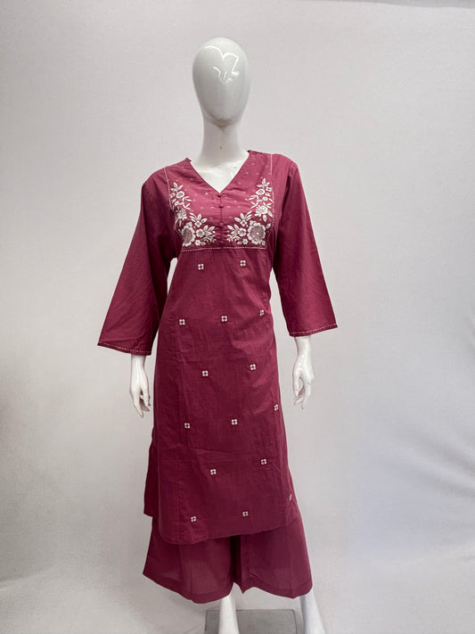 Cotton Pink Top and Pant Set