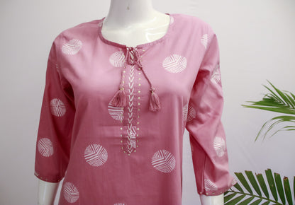 Cotton Pink Top and Pant Set