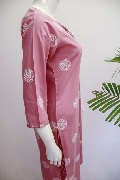 Cotton Pink Top and Pant Set