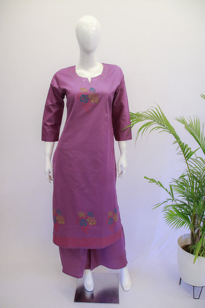 Cotton Purple Top and Pant Set