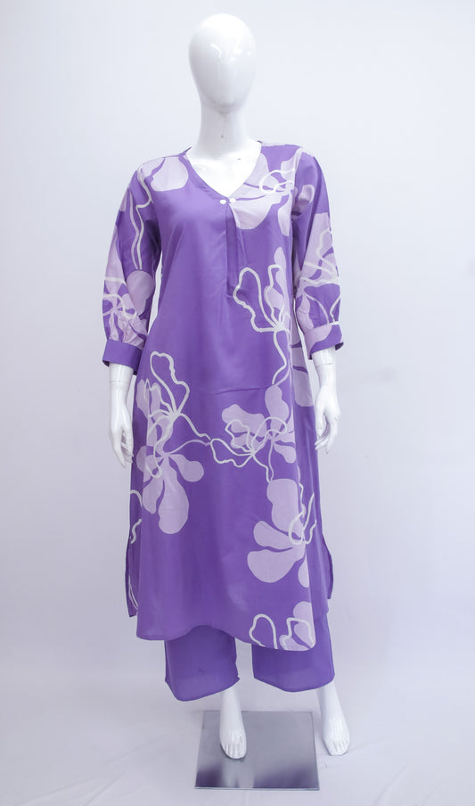 Cotton Purple Top pant set