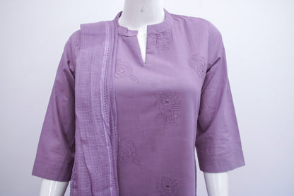 Cotton Purple dupatta set