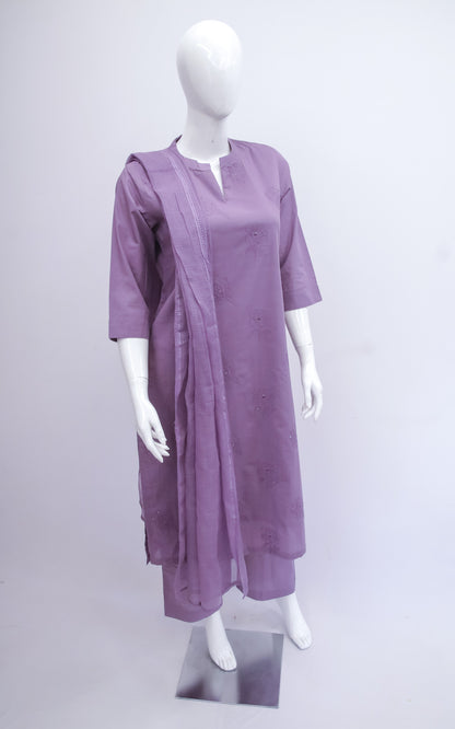 Cotton Purple dupatta set