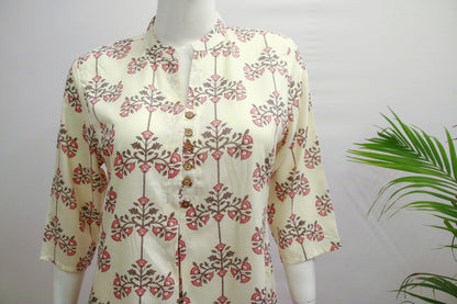 Cotton White Floral Top