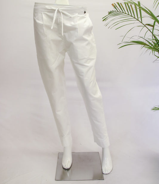 Cotton White Straight Pant