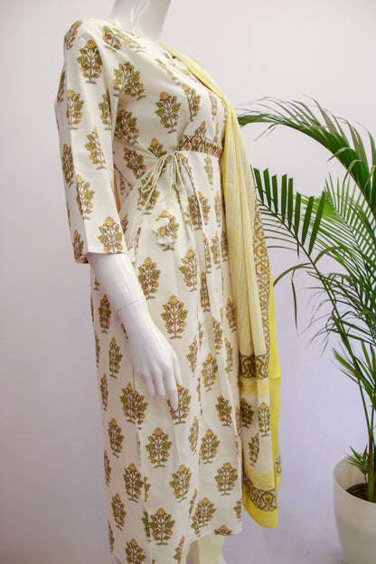 Cotton Floral Dupatta Set