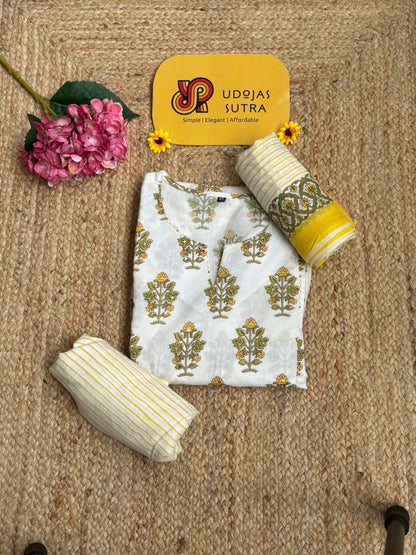 Cotton Floral Dupatta Set