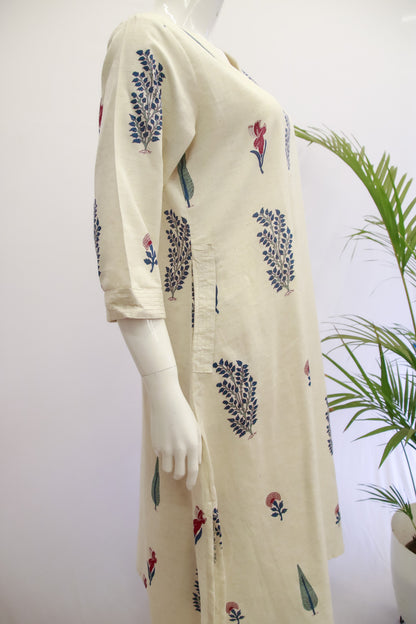 Cream and Blue Top and Pant