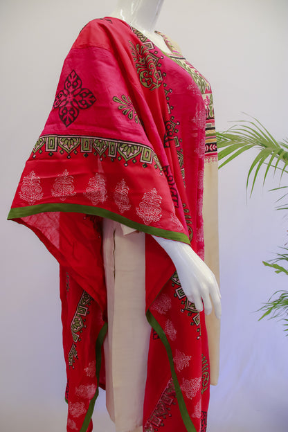 Dola Silk Cream Dupatta Set