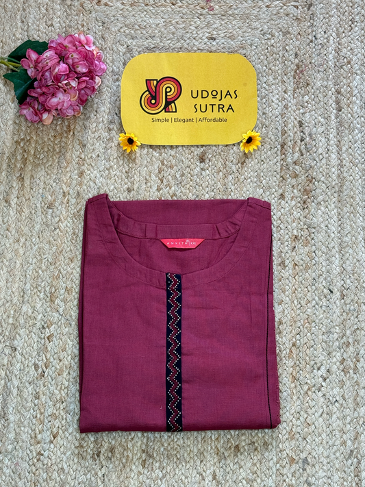 Flex Cotton Maroon Kurti