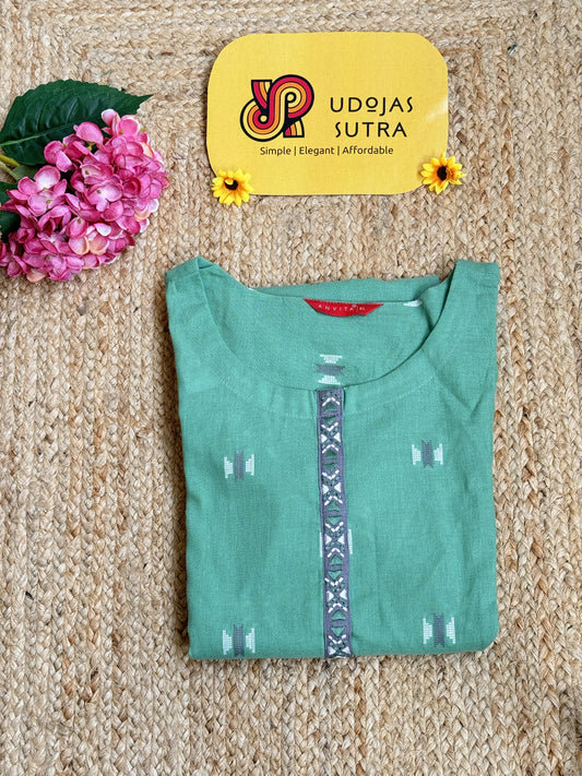 Cotton Green Ikkat Kurti