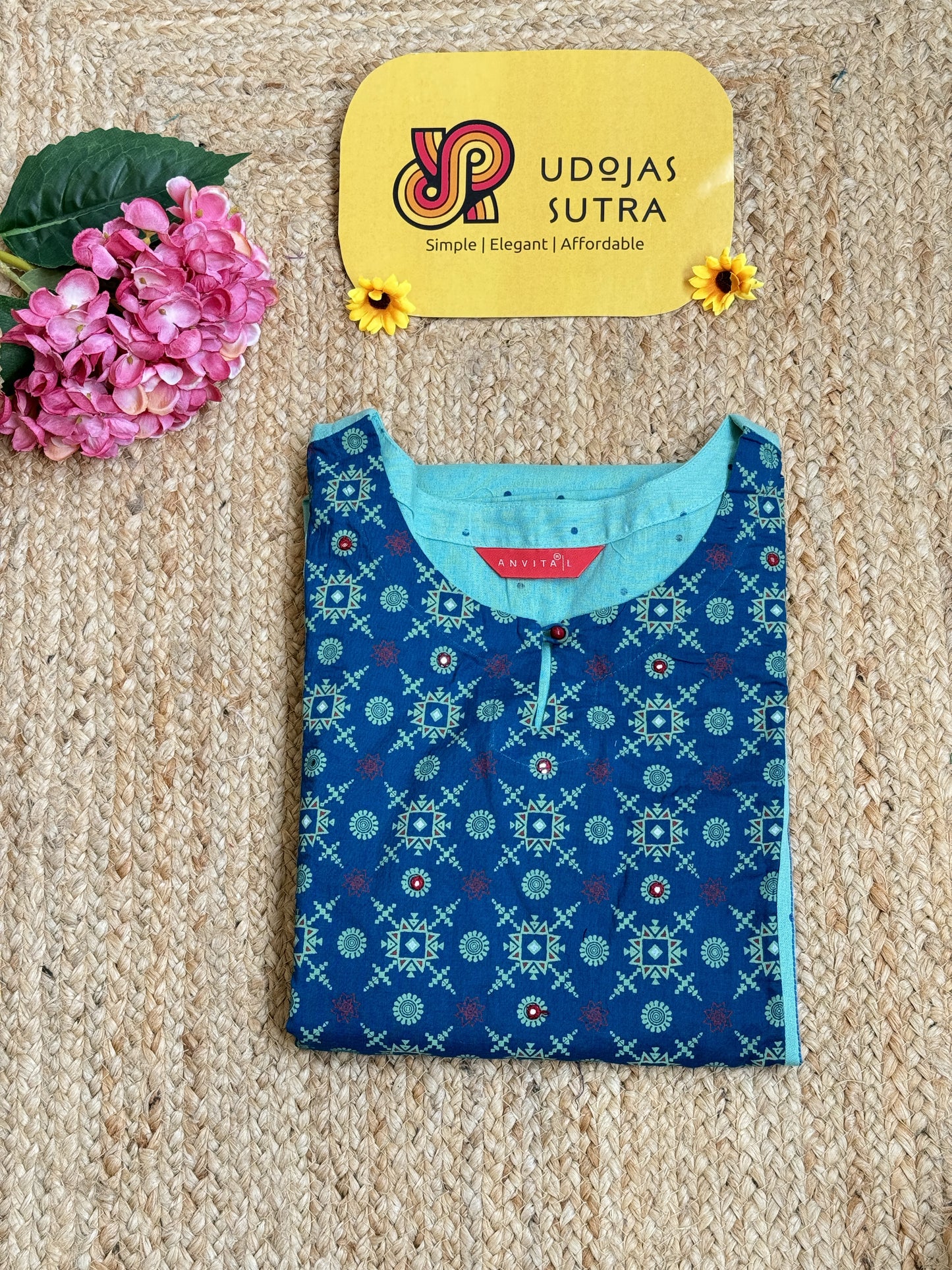 Flex Cotton Green Kurti