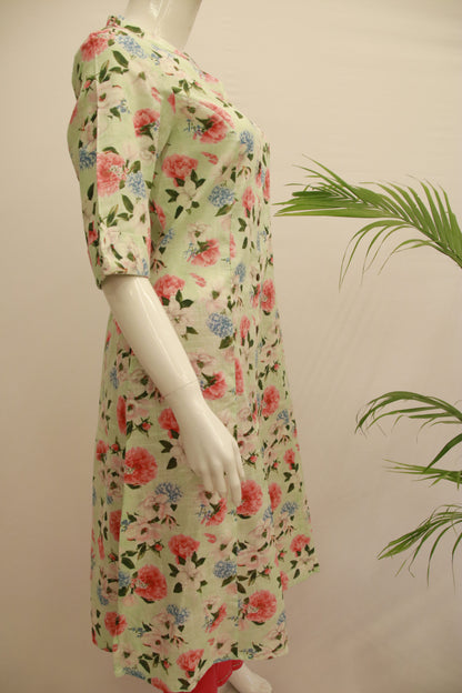 Flex Cotton Blue Aline Kurti