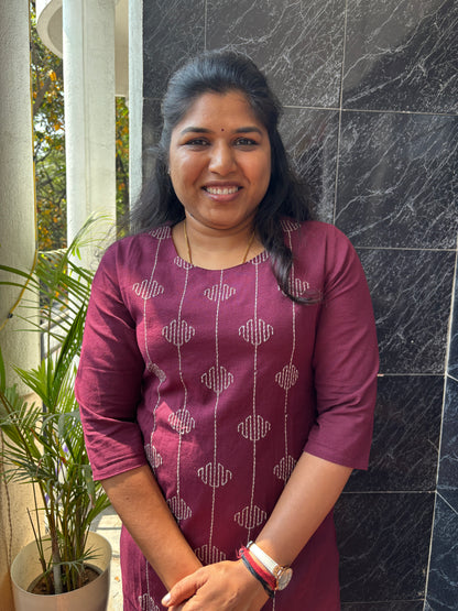 Flex Cotton Maroon Top and Pant Set