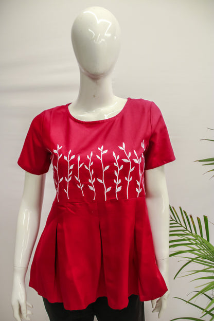 Cotton Red Short Top