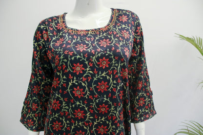 Gajji Silk Dark Green Kurti