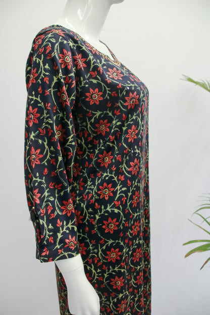 Gajji Silk Dark Green Kurti