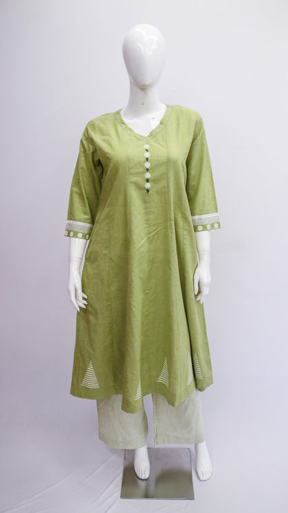 Pastel Green A Line Top & Pant set