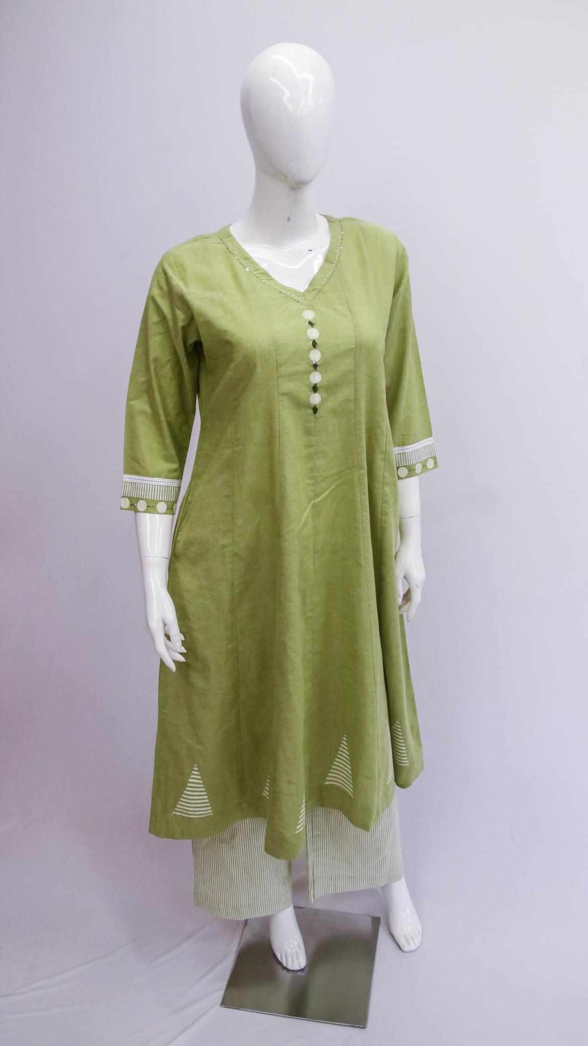 Pastel Green A Line Top & Pant set