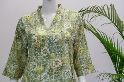 Green Capsule Rayon Dupatta Set