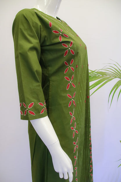 Green Cotton Top and Pant Set