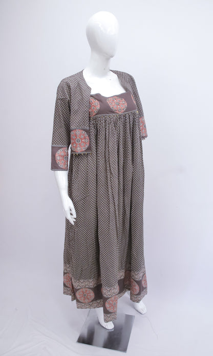 Grey Single strap dress with jacket