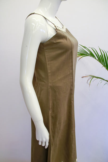 Grey Noodle Strap Cotton Top and Pant Set