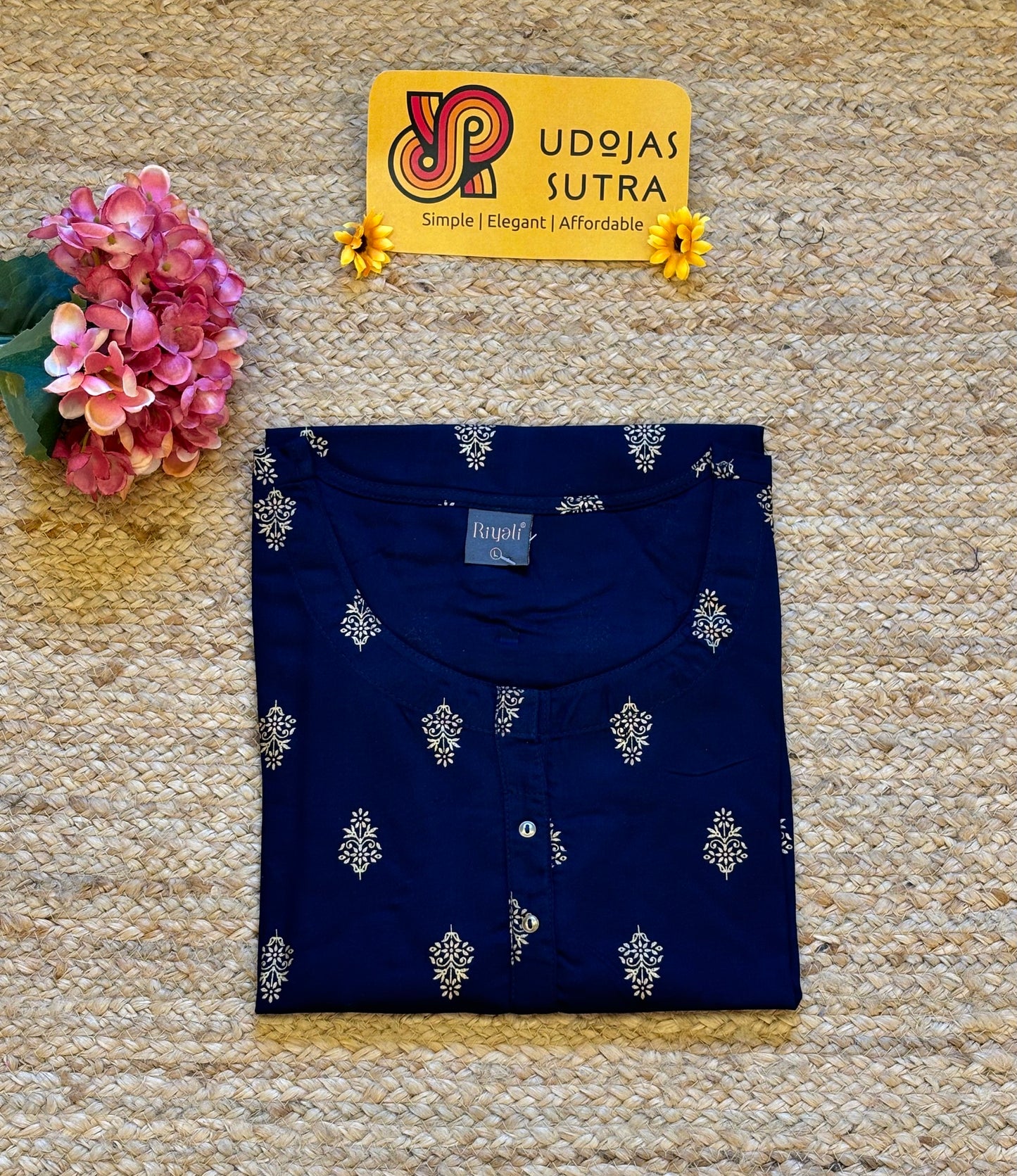 Navy Blue Rayon Kurti