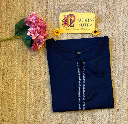 Navy Blue Flex Kurti