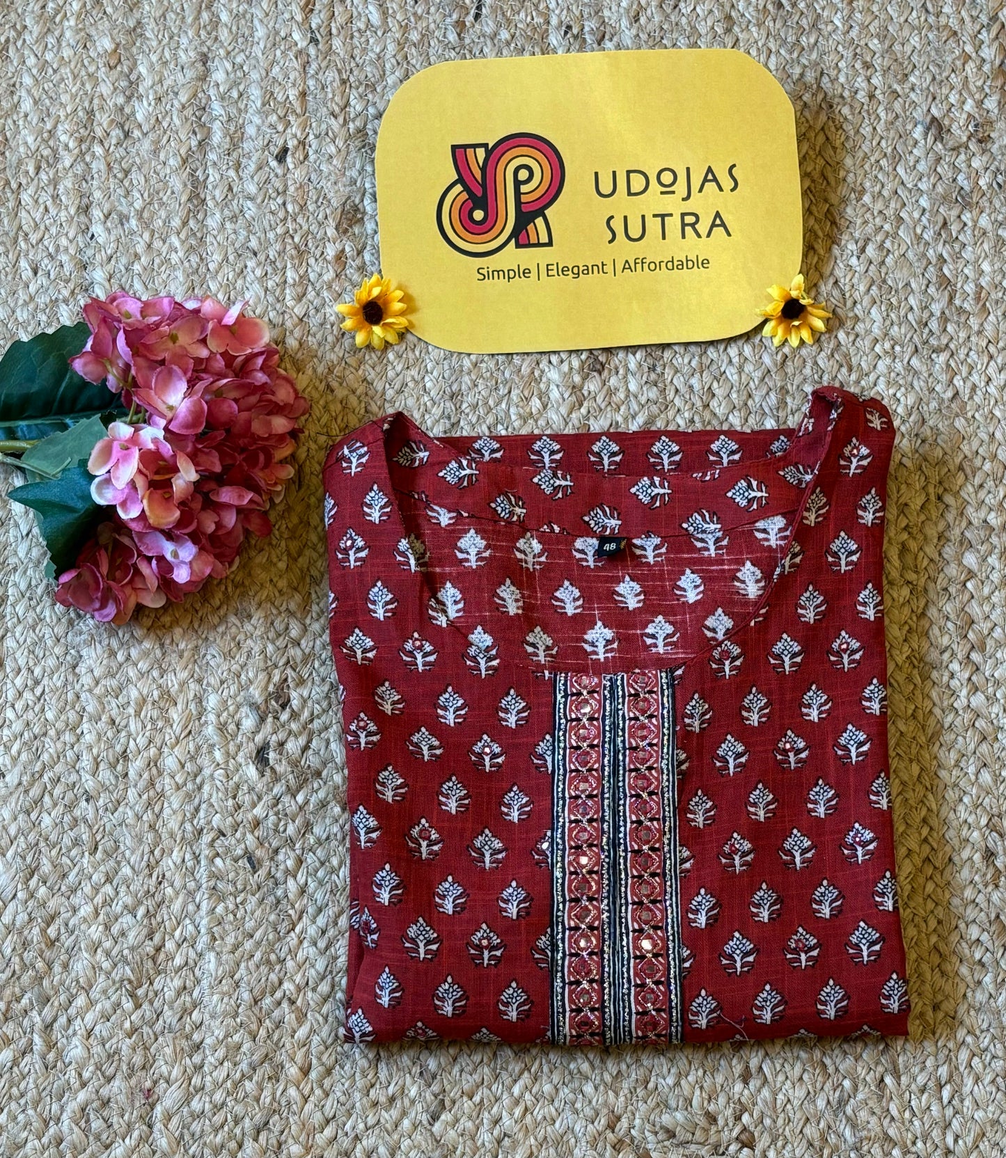 Plus Red cotton kurti