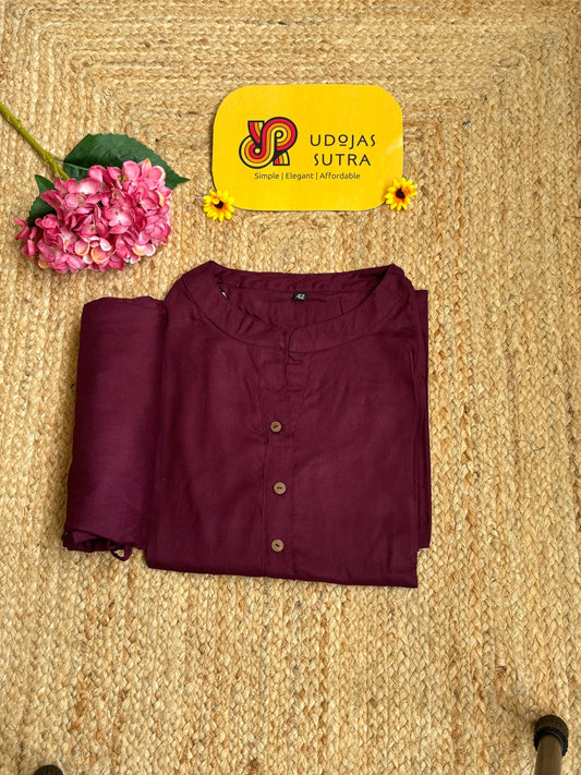 Marron Cotton Top and Pant Set