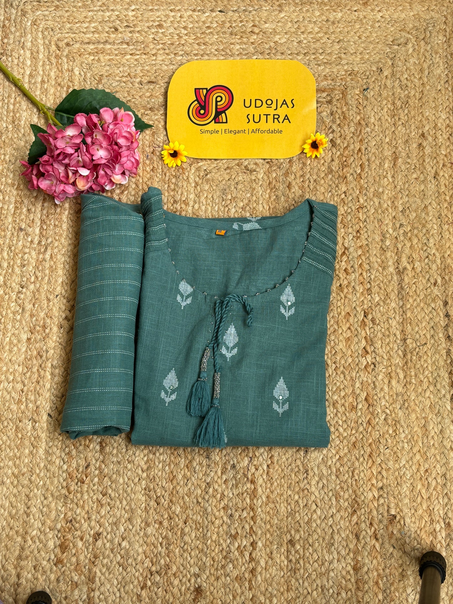 Cotton Green Top and Pant Set