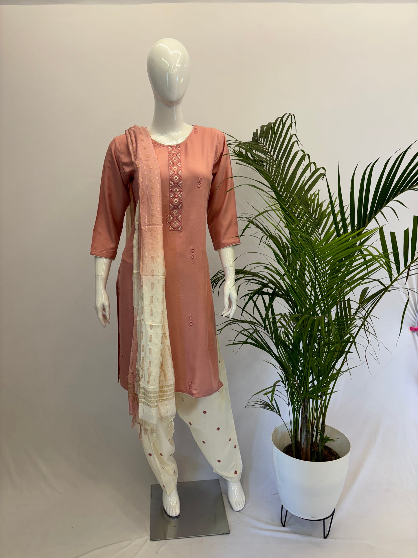 Rayon Suit Set - Light Pink