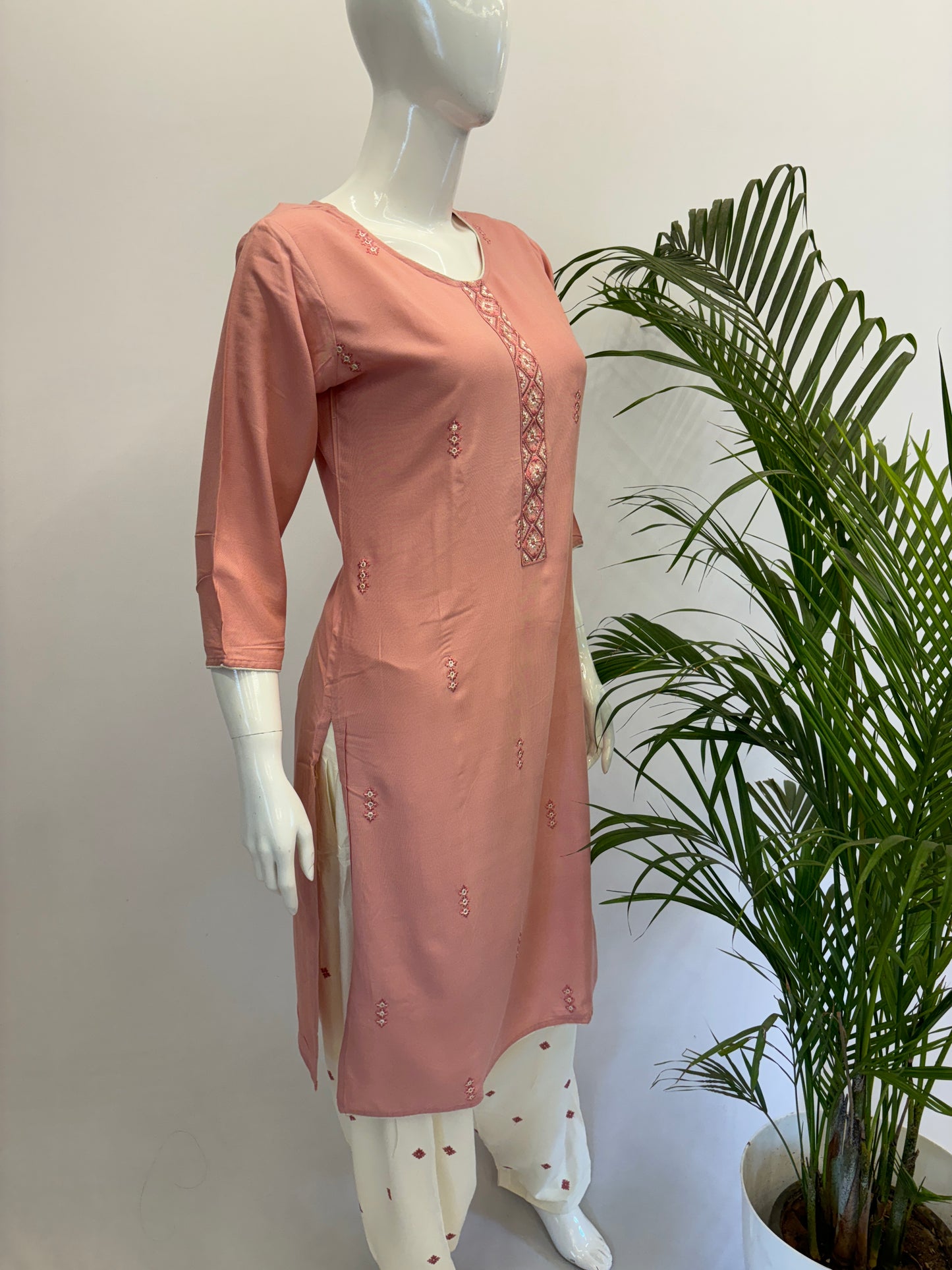 Rayon Suit Set - Light Pink