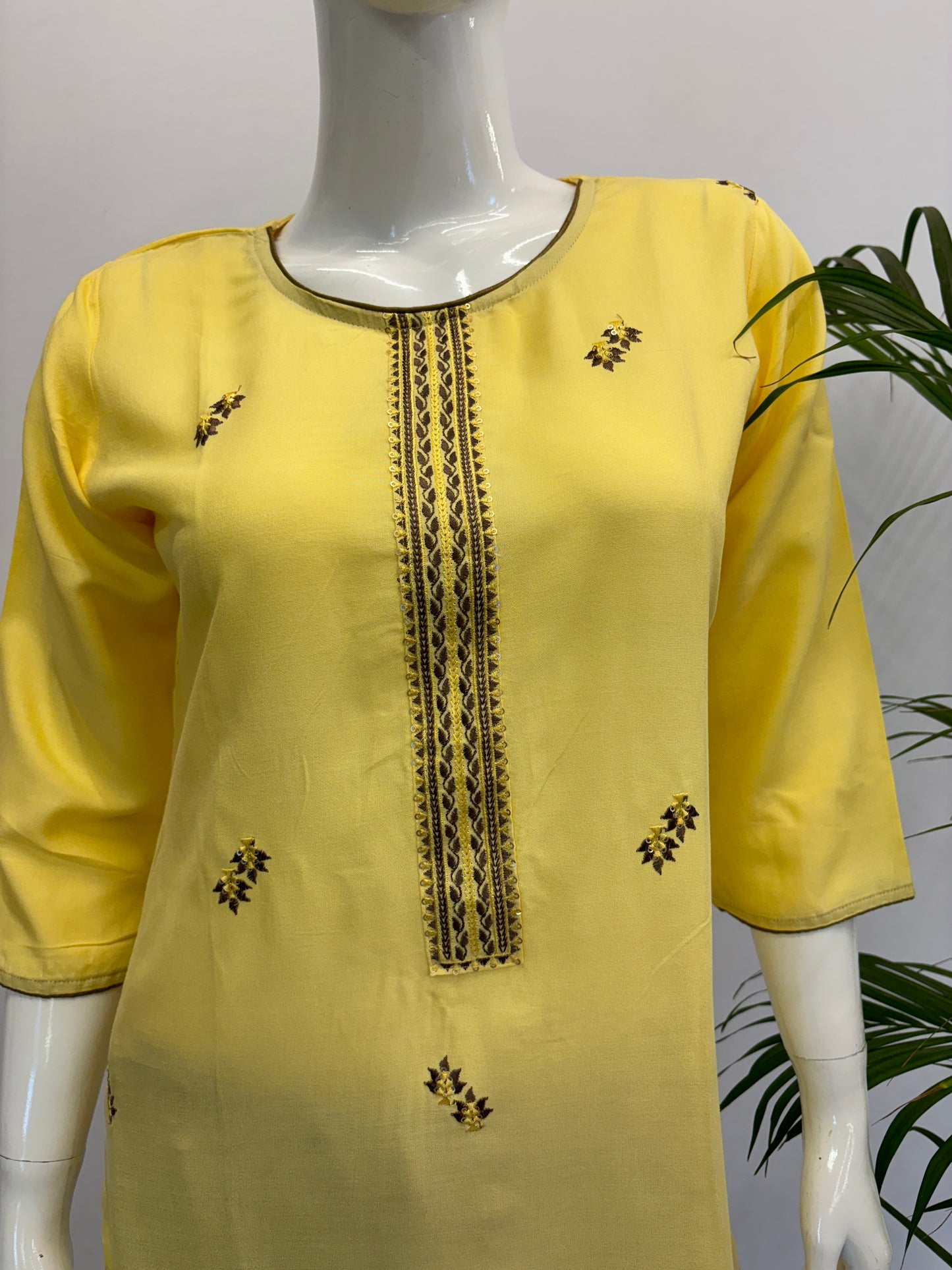 Rayon Suit Set - Yellow