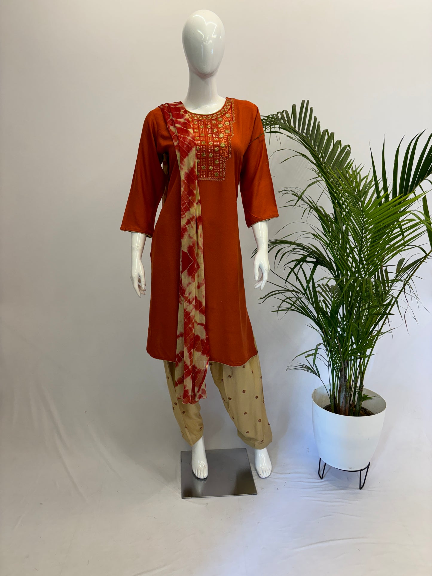 Rayon Suit Set - Red