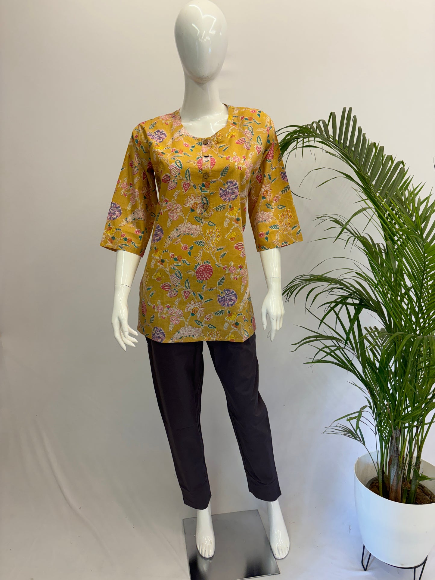 Jaipur Short Kurti - Mustard