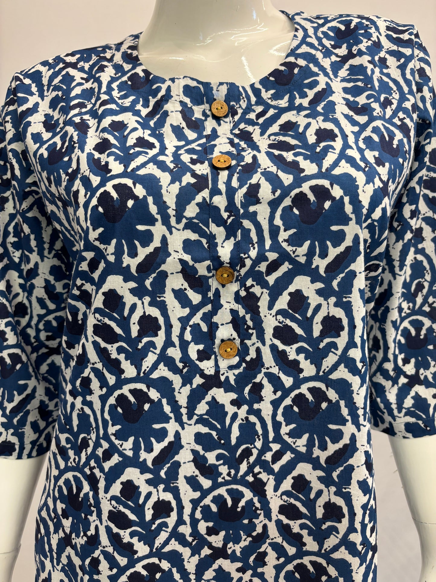 Jaipur Short Kurti - Floral Blue