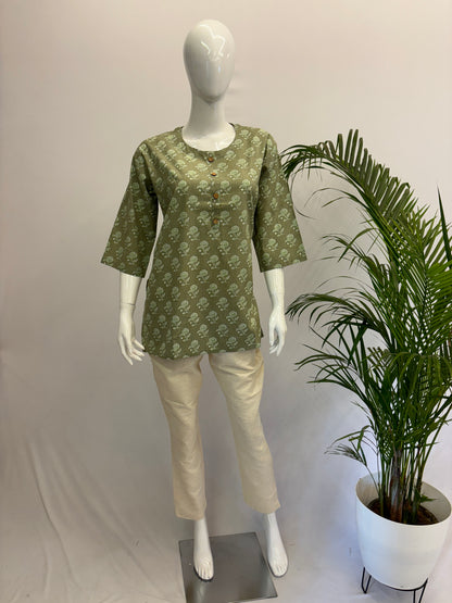 Jaipur Short Tunic - Green