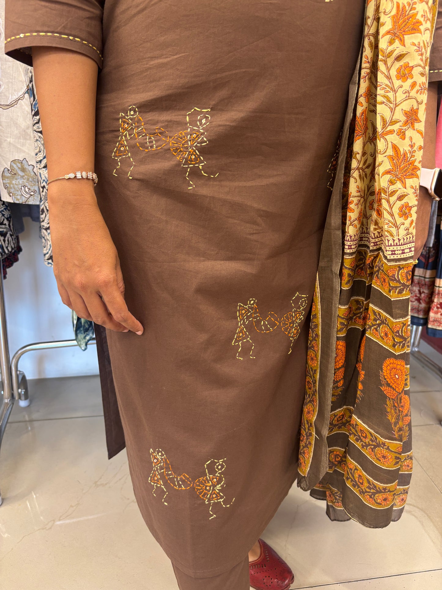 Coffee Brown Dupatta Set