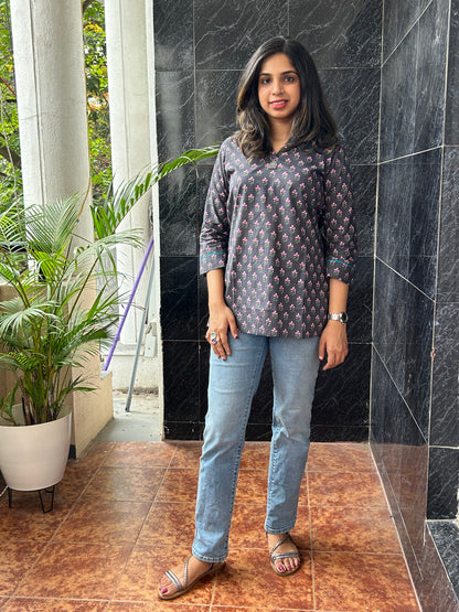 Cotton Grey Short Top